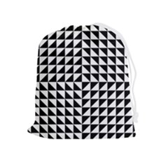 Optical Illusion Black Drawstring Pouch (xl) by Ndabl3x