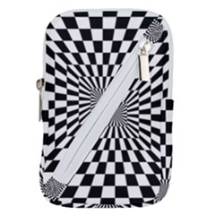 Optical Illusion Chessboard Tunnel Belt Pouch Bag (large) by Ndabl3x