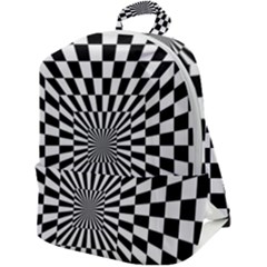 Optical Illusion Chessboard Tunnel Zip Up Backpack by Ndabl3x