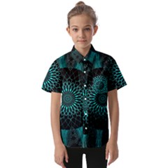 Ornament District Turquoise Kids  Short Sleeve Shirt by Ndabl3x