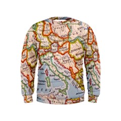 Map Europe Globe Countries States Kids  Sweatshirt by Ndabl3x