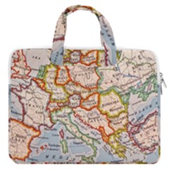 Map Europe Globe Countries States Macbook Pro 16  Double Pocket Laptop Bag  by Ndabl3x