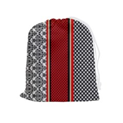 Background Damask Red Black Drawstring Pouch (xl) by Ndabl3x