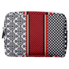 Background Damask Red Black Make Up Pouch (medium) by Ndabl3x