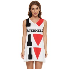 I Love Watermelon  Tiered Sleeveless Mini Dress by ilovewhateva