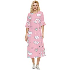 Cute-unicorn-seamless-pattern Double Cuff Midi Dress by Vaneshart