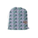 Fishes Pattern Background Theme Art Drawstring Pouch (Large) View2