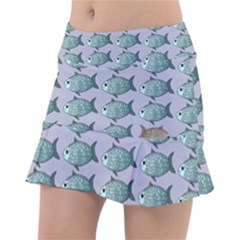 Fishes Pattern Background Theme Art Classic Tennis Skirt by Vaneshop