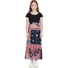 Floral Wall Art Kids  Flared Maxi Skirt by Vaneshop
