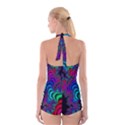 Abstract Piece Color Boyleg Halter Swimsuit  View2