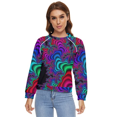 Abstract Piece Color Women s Long Sleeve Raglan Tee by Vaneshop