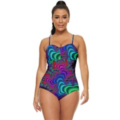 Abstract Piece Color Retro Full Coverage Swimsuit by Vaneshop