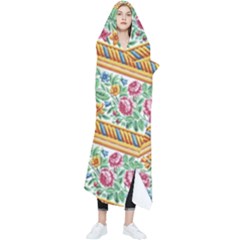 Flower Fabric Design Wearable Blanket by Vaneshop