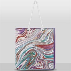 Abstract Background Ornamental Full Print Rope Handle Tote (large) by Vaneshop