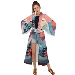 Paper Art Pastel Maxi Kimono by Vaneshop
