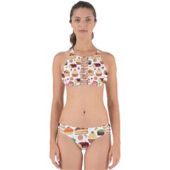 Seamless Pattern Hand Drawing Cartoon Dessert And Cake Perfectly Cut Out Bikini Set by Wav3s