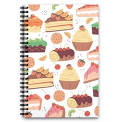Seamless Pattern Hand Drawing Cartoon Dessert And Cake 5 5  X 8 5  Notebook by Wav3s
