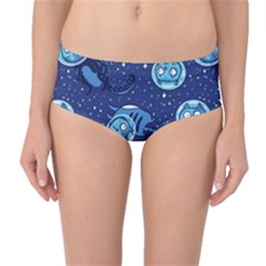Cat Spacesuit Space Suit Astronaut Pattern Mid-waist Bikini Bottoms by Wav3s