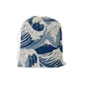 Japanese Wave Pattern Drawstring Pouch (Large) View2