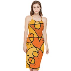 Mazipoodles In The Frame - Orange Bodycon Cross Back Summer Dress by Mazipoodles