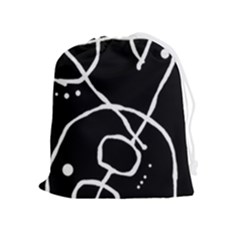 Mazipoodles In The Frame - Black White Drawstring Pouch (xl) by Mazipoodles
