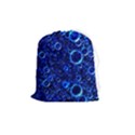 Blue Bubbles Abstract Drawstring Pouch (Medium) View1