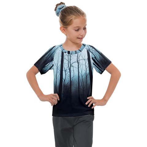 Tree Night Dark Forest Kids  Mesh Piece Tee by Vaneshop