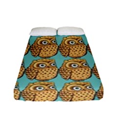 Owl Bird Pattern Fitted Sheet (full/ Double Size) by Vaneshop
