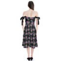 Midnight Noir Garden Chic Pattern Shoulder Tie Bardot Midi Dress View2