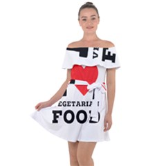 I Love Vegetarian Food Off Shoulder Velour Dress by ilovewhateva