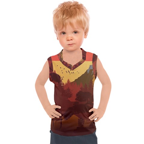 Japan Art Illustration Kids  Sport Tank Top by Grandong