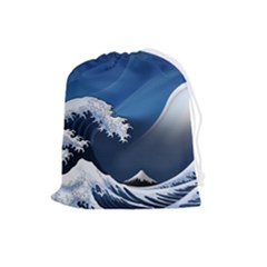 The Great Wave Off Kanagawa Drawstring Pouch (large) by Grandong