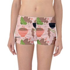 Doodle Yakisoba Seamless Pattern Background Cartoon Japanese Street Food Boyleg Bikini Bottoms by Grandong