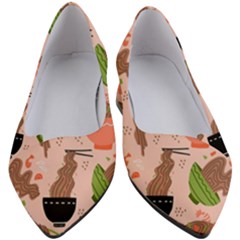 Doodle Yakisoba Seamless Pattern Background Cartoon Japanese Street Food Women s Block Heels  by Grandong