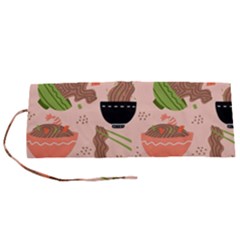 Doodle Yakisoba Seamless Pattern Background Cartoon Japanese Street Food Roll Up Canvas Pencil Holder (s) by Grandong