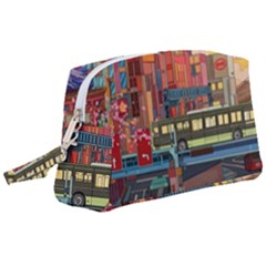 The City Style Bus Fantasy Architecture Art Wristlet Pouch Bag (large) by Grandong