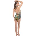 Monkey Tiger Bird Parrot Forest Jungle Style Halter Front Plunge Swimsuit View2