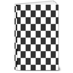 Black White Checker Pattern Checkerboard 8  X 10  Hardcover Notebook by Cowasu