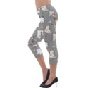 Cute Cat Pattern Cartoon Lightweight Velour Capri Leggings  View3