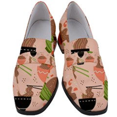 Japanese Street Food Soba Noodle In Bowl Women s Chunky Heel Loafers by Cowasu