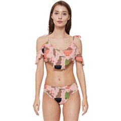 Japanese Street Food Soba Noodle In Bowl Ruffle Edge Tie Up Bikini Set	 by Cowasu