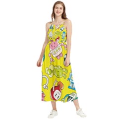 Robot Pattern Lego Boho Sleeveless Summer Dress by Cowasu