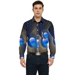 Abstract Background Pattern Men s Long Sleeve Pocket Shirt  by Cowasu