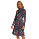 Japanese Graffiti Long Sleeve Shirt Collar A-Line Dress View2