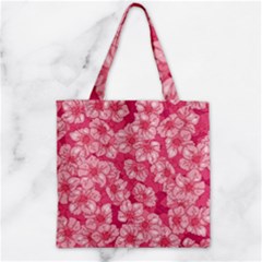 Cute Pink Sakura Flower Pattern Zipper Grocery Tote Bag by Cowasu