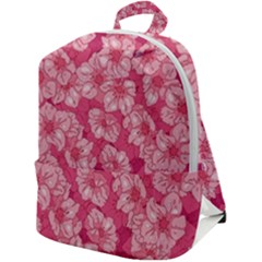 Cute Pink Sakura Flower Pattern Zip Up Backpack by Cowasu