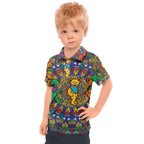 Grateful Dead Pattern Kids  Polo Tee by Cowasu