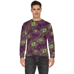 Peacock Feathers Pattern Men s Fleece Sweatshirt by Cowasu