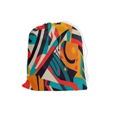 Colorful Abstract Drawstring Pouch (large) by Jack14