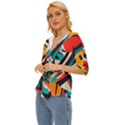 Colorful Abstract Lightweight Drawstring Hooded Top View2